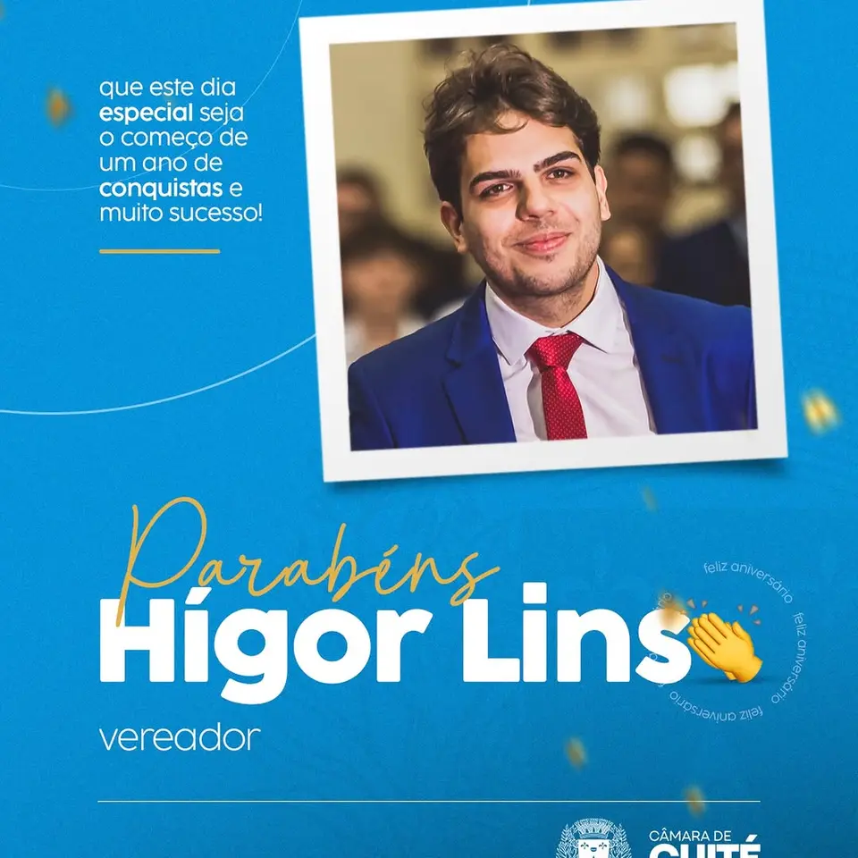 Câmara de Cuité parabeniza o vereador Hígor Lins pelo seu aniversário