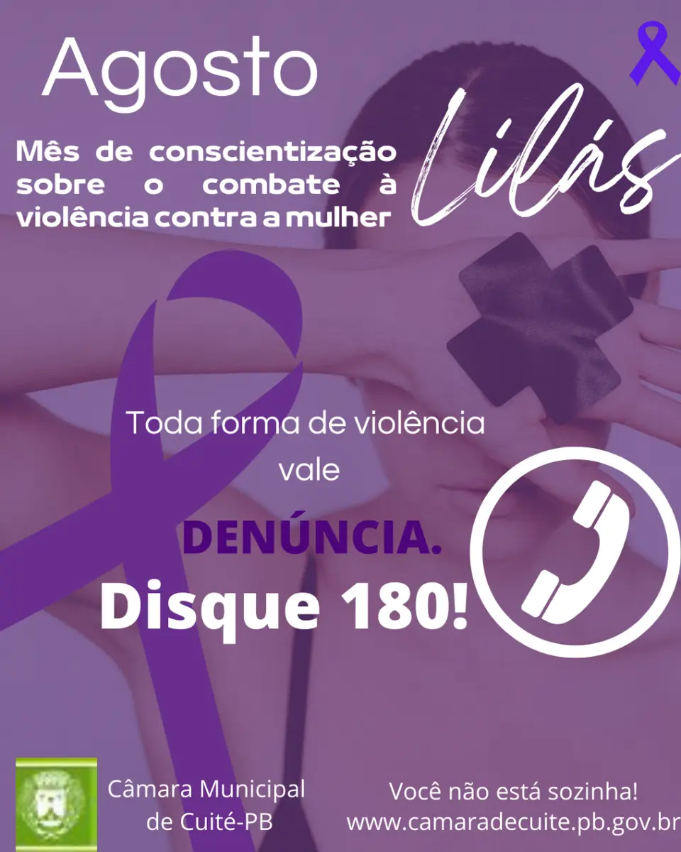 Agosto lilás: mês de conscientização sobre o combate à violência contra a mulher
