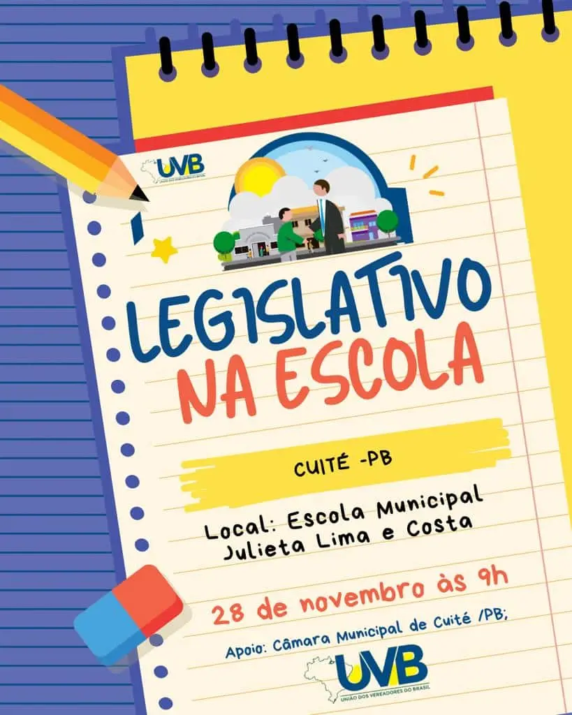 Município de Cuité é agraciado com Projeto Legislativo na Escola da renomada UVB, fortalecendo a capacitação e a eficiência na gestão municipal.