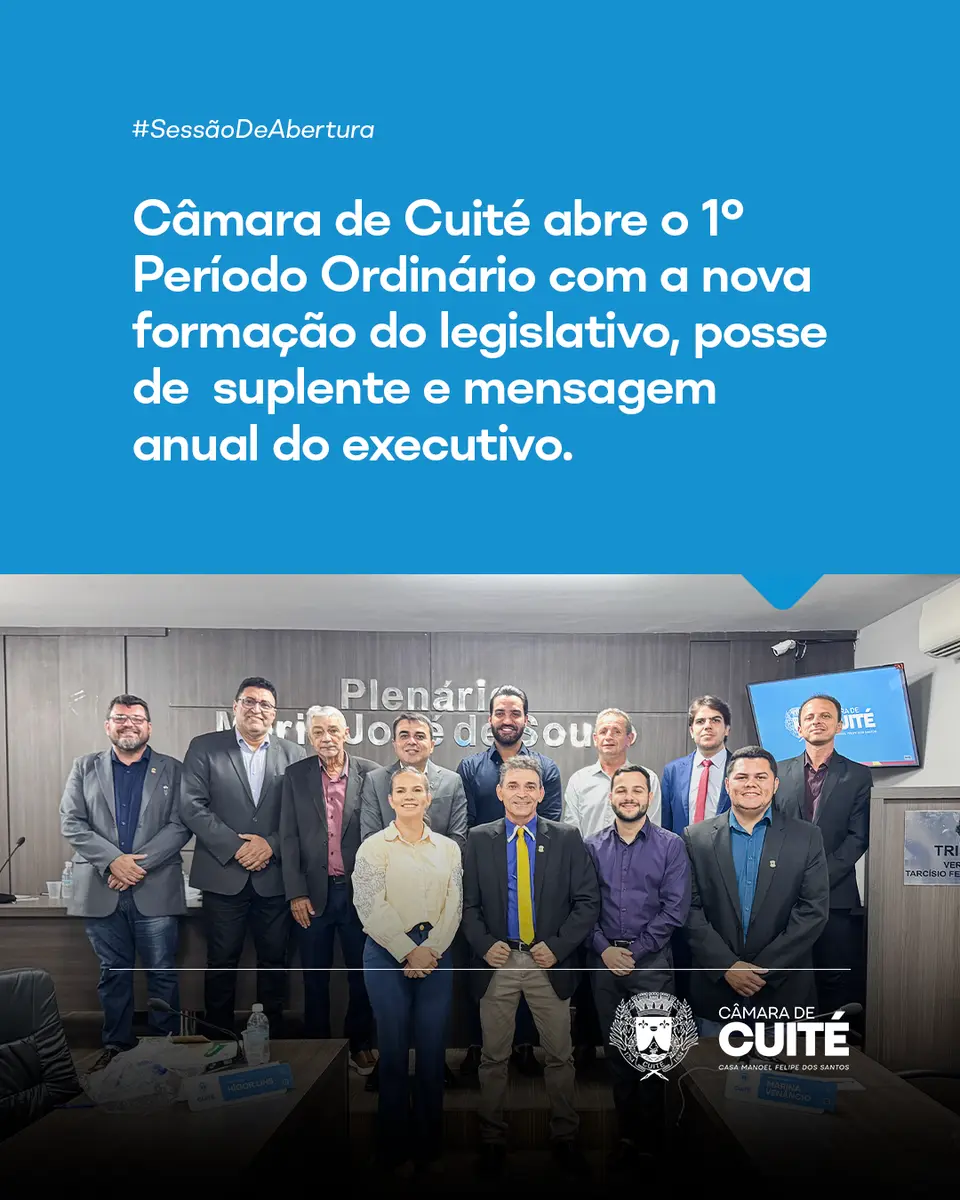 Abertura do período ordinário de sessões!