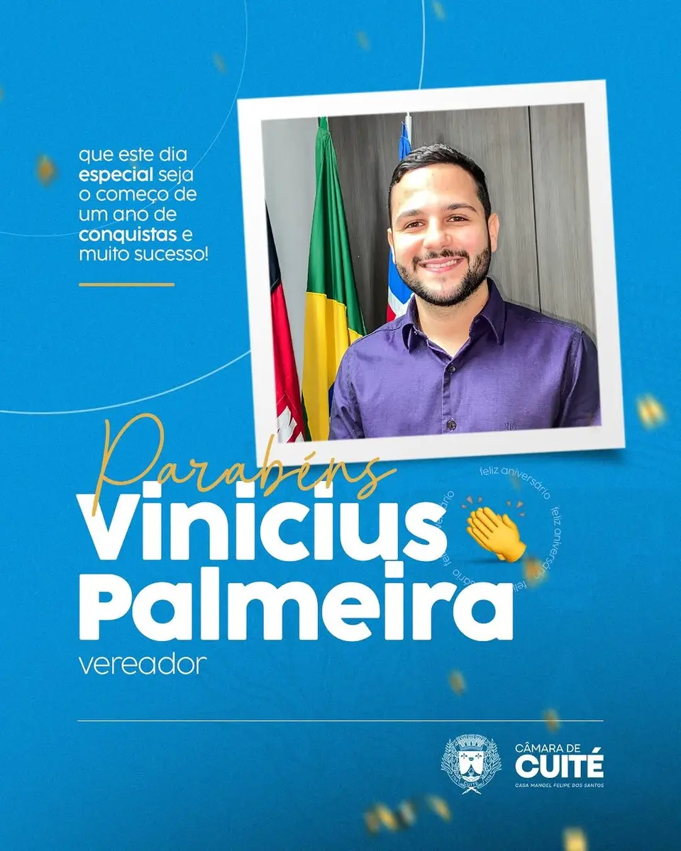 Câmara de Cuité homenageia vereador Vinícius Palmeira em seu aniversário